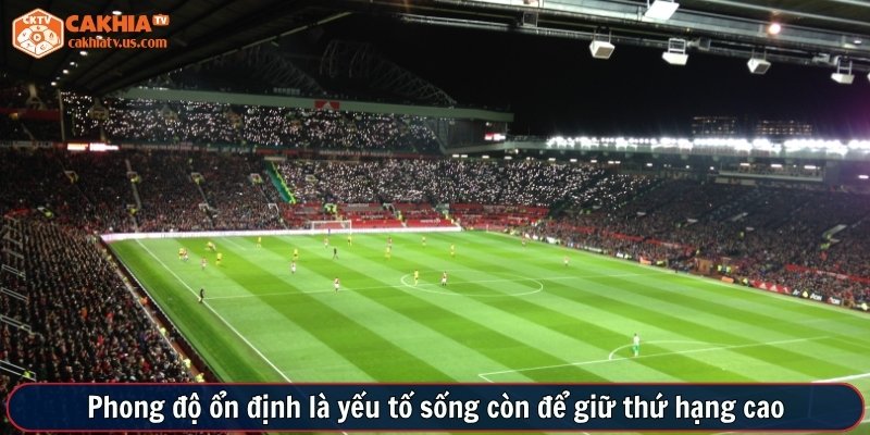 Phong độ ổn định là yếu tố sống còn để giữ thứ hạng cao